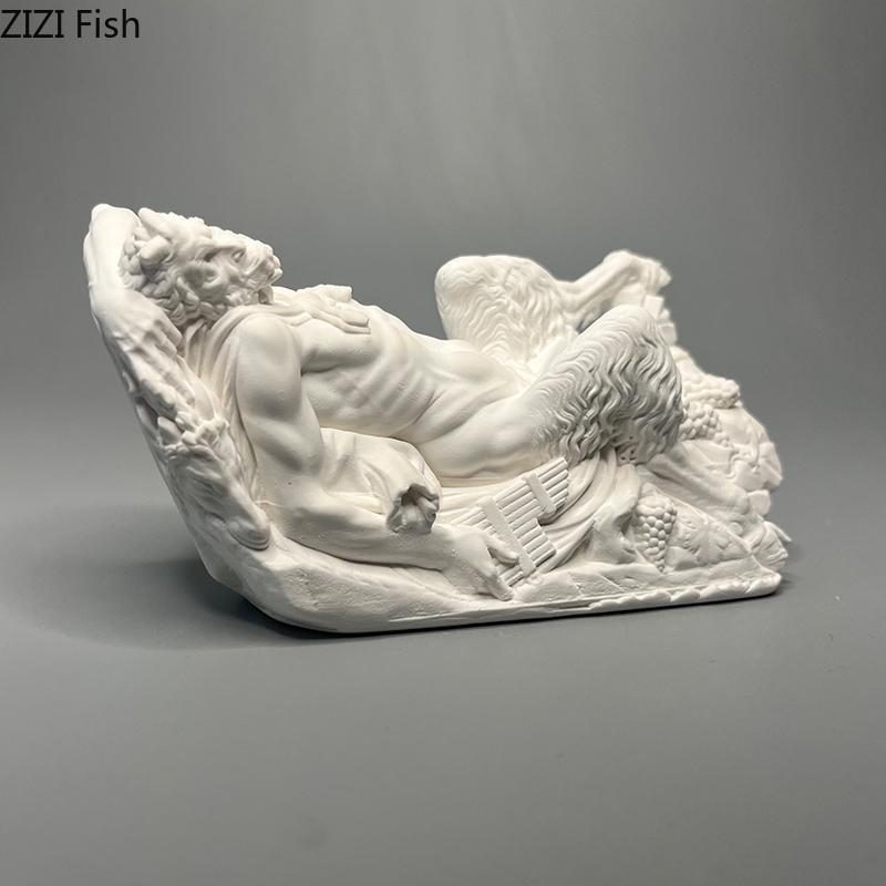 Faun Pan Plaster Statue Desk Decoration Ornaments Artwork Faun Characters Sculpture Sketching Practice Coloring Teaching Tool