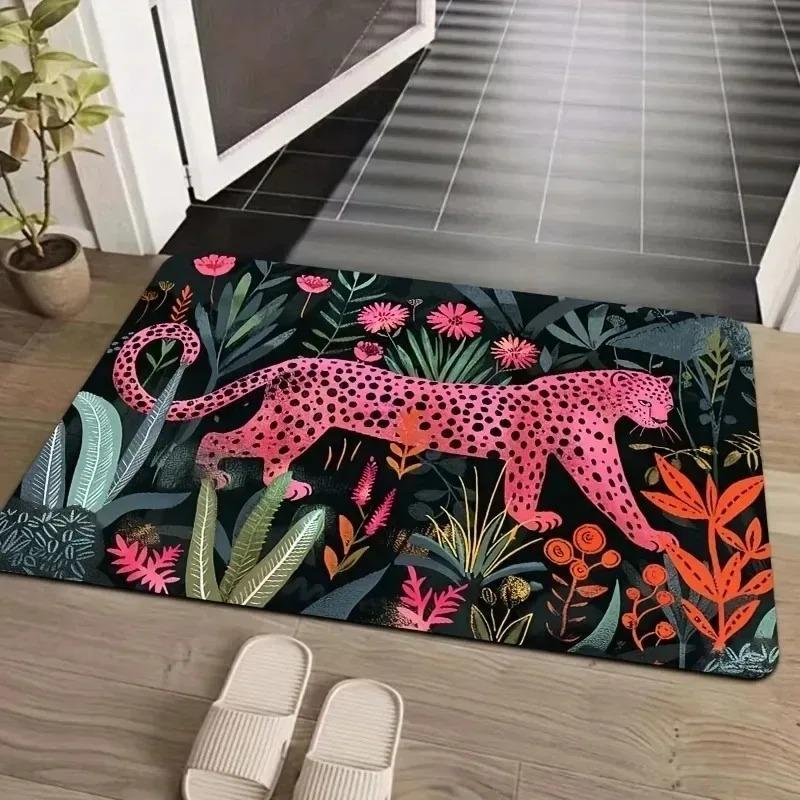 1PC Mushroom Pattern Kitchen Rugs Non-Slip Home Door Mats Pop design Bathroom Rugs Bath Mat Carpet for Home Sink Laundry Decor