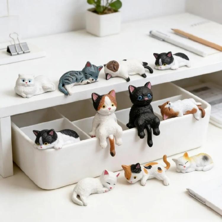 Katzen Figur Computer Monitor Dekorationen Kreatives Autozubehör, Maskottchen Handwerk Tier Sammlerfigur Heimdekorationen