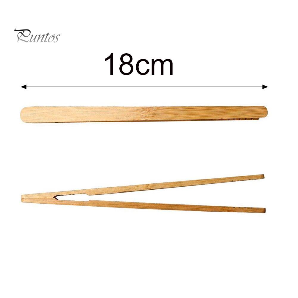 Puntos 4Pcs Bamboo Food Clip Toaster Salad Cake Tea Tweezer Clamp Tongs Cooking Tool