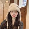 Autumn And Winter Haze Blue Knitted Hat Women'S Cold Protection And Warmth Korean Version Versatile Face Small Ear Protection Pullover Hat