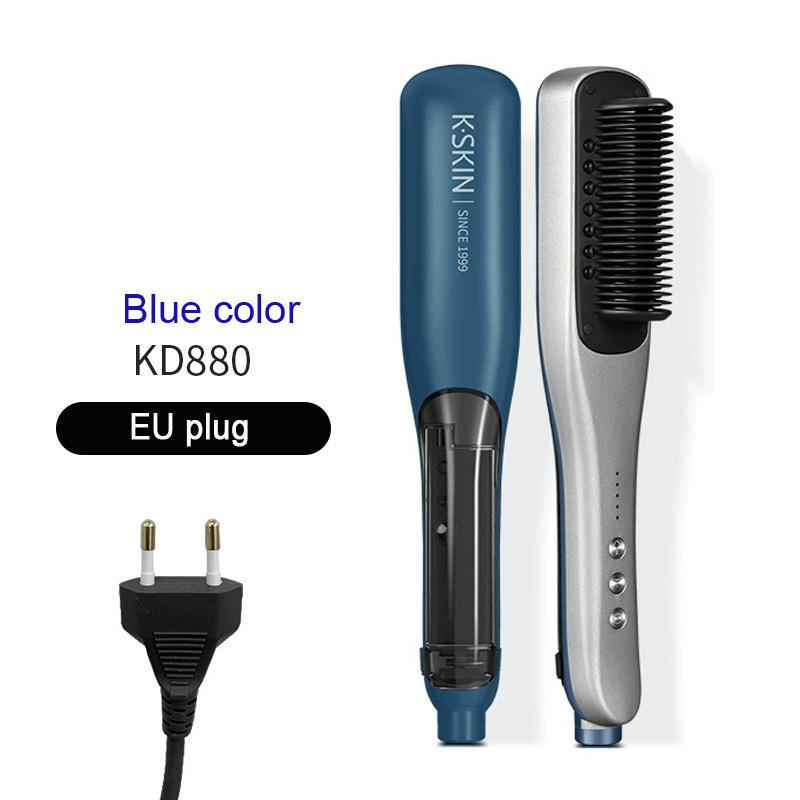 

Negative Ion Steam Hair Straightener Brush Styling Comb 2In1 Straightening Curler Fast Heating Ceramic Anti-scald Flat Steampod
