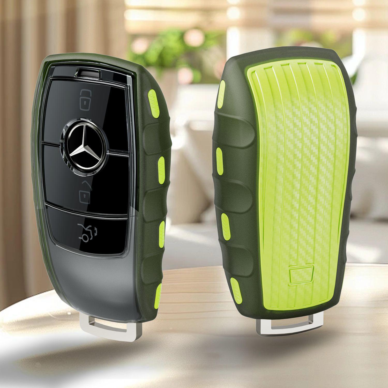 

Applicable To Mercedes-Benz E300l Key Cover E-class C-class Transparent Black Bag C260l/c200l/glc300l/gla200 Case