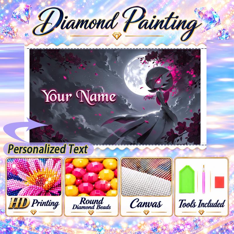 Personalized Gardevoir Diamond Art Custom Name 5D Diamond Painting Full Drill DIY Craft
