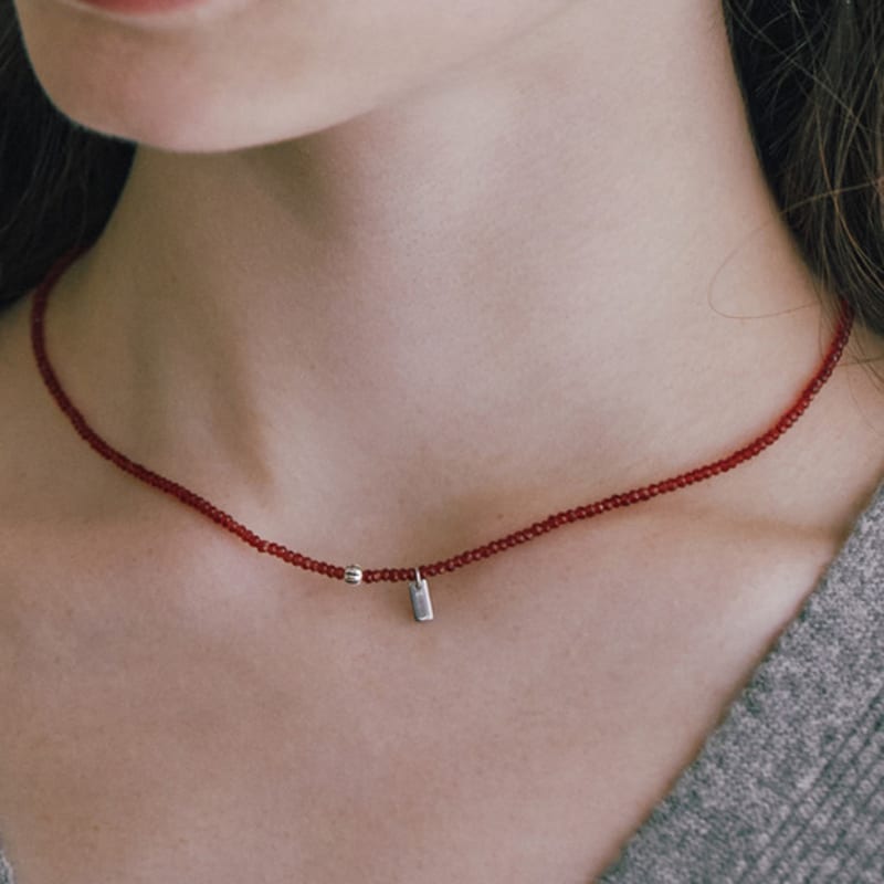 by hyeres Pumpkin beads necklace red (Red) BH7N4A722WB450