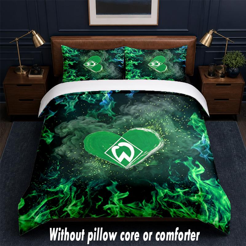 Werder Bremen Football Design Bed Bedding Set 1 Duvet Cover + 2 Pillowcases Soft Breathable Household Bed Linens