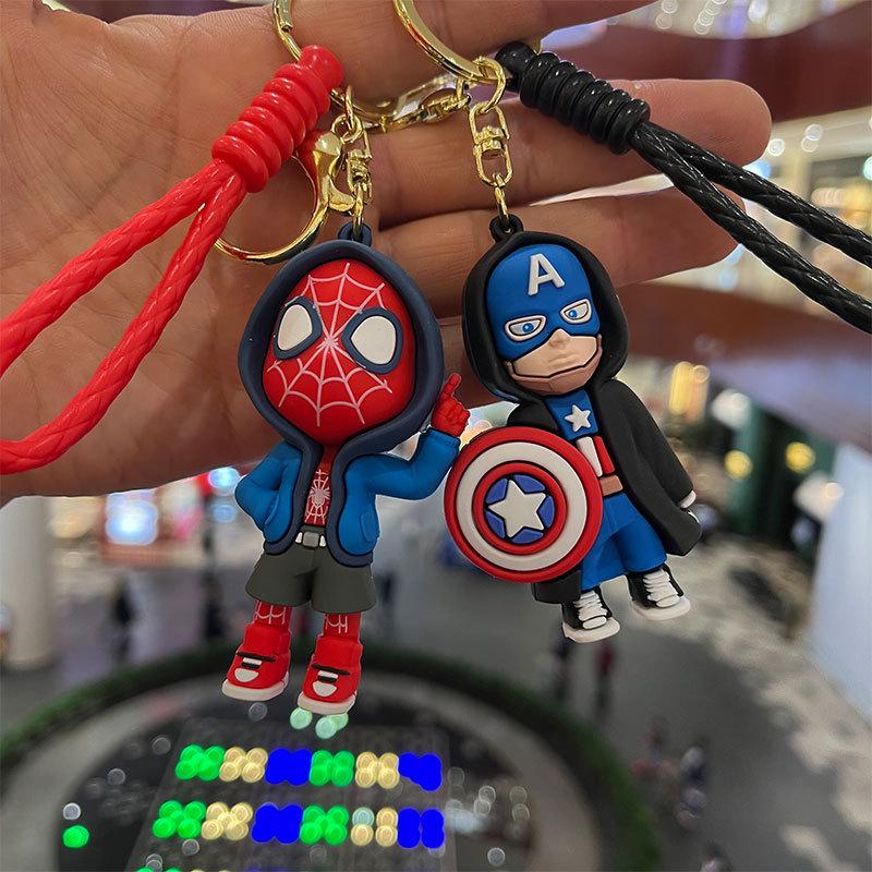 Avengers Superhero Keychain Pendant - Cartoon Backpack Doll for Car Keys
