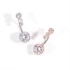 14G Four Gem Round  Navel Belly Button Ring Barbell Body Piercing Jewelry