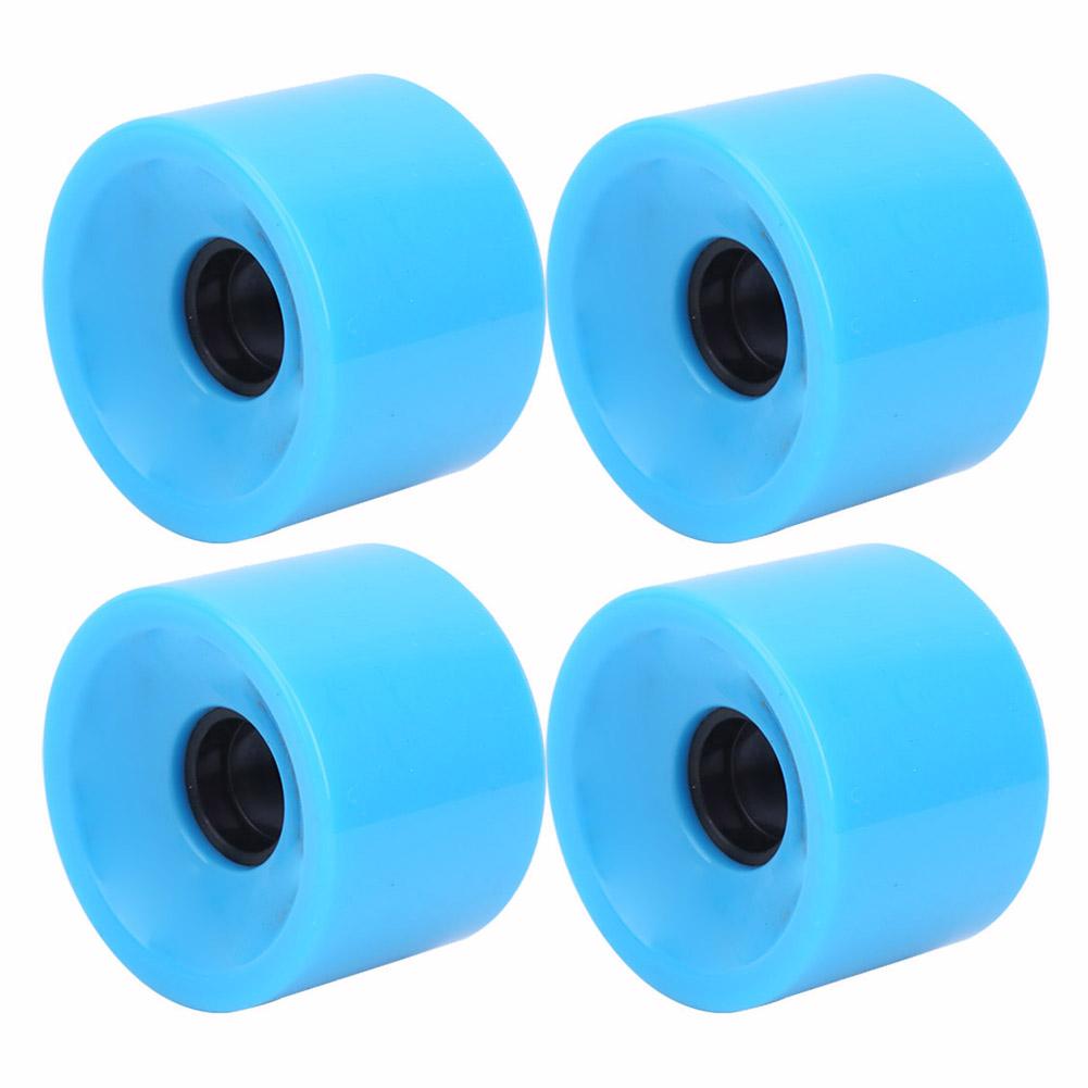 4PCS Set Skateboard High Elastic Colorful PU Wheel Accessory for Most SkateboardsBlue