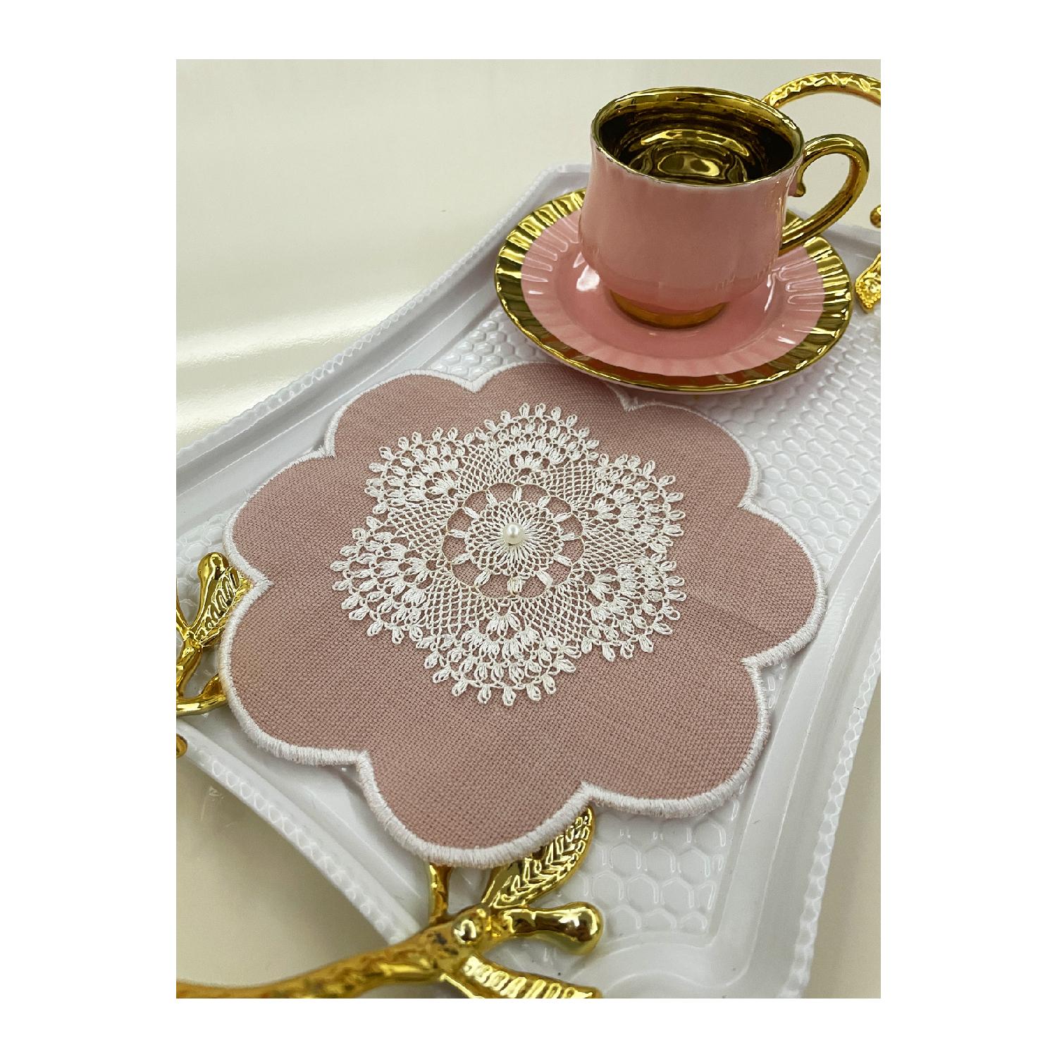 

Полноигольная льняная презентационная салфетка с цветочным узором из 6 предметов