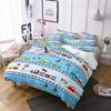 Construction Vehicle Excavator Truck Fire Truck 3D Digital Printing Bed Three-Piece Quilt Kit