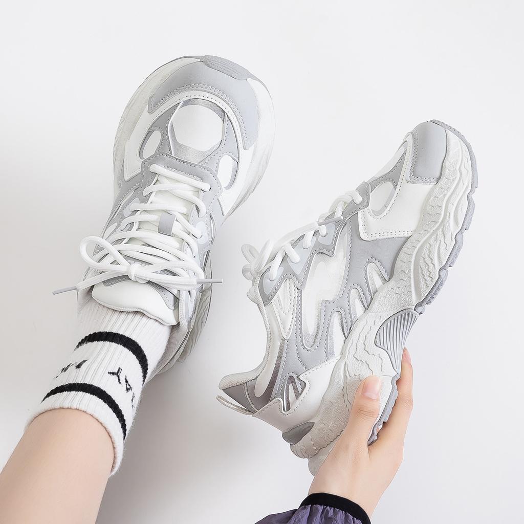 Tide Thick-soled Black Dad Shoes Women's Autumn Thick-soled Casual Sports Shoes Women's New Color Matching Running Women's Shoes