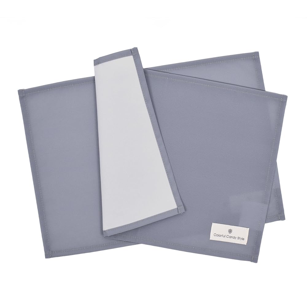 COLORFUL CANDY STYLE Placemats X Set of Solid Color and Grayish NL204700 (25cm 35cm), Water-Repellent, No-Iron, 2, Blue, Water-Repellent, Lightweight,