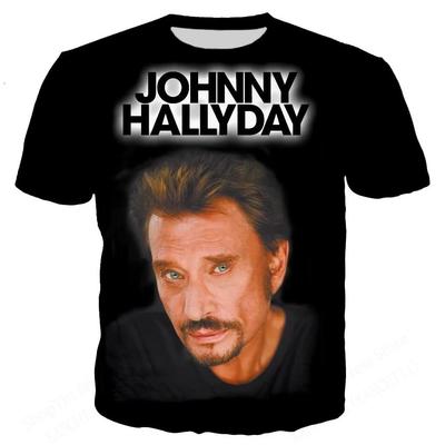 2025 Popular Singer Johnny Hallyday 3d Printed T-shirt Men Women Fashion Casual Short Sleeve T Shirt Rock Hip Hop Tops Tees New