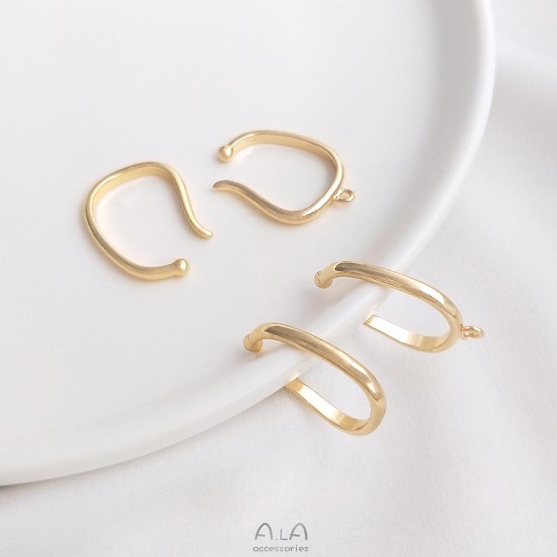 14K Gold Plated Colorfast Painless Handmade DIY Dangle Hoop Earrings with Openable Ear Hooks