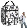 Handgezeichnetes Pinguin-Set Isolierte Lunchtasche für Damen Kinder Tragbare Lebensmittelboxen Thermische Lunchbox Tragetasche