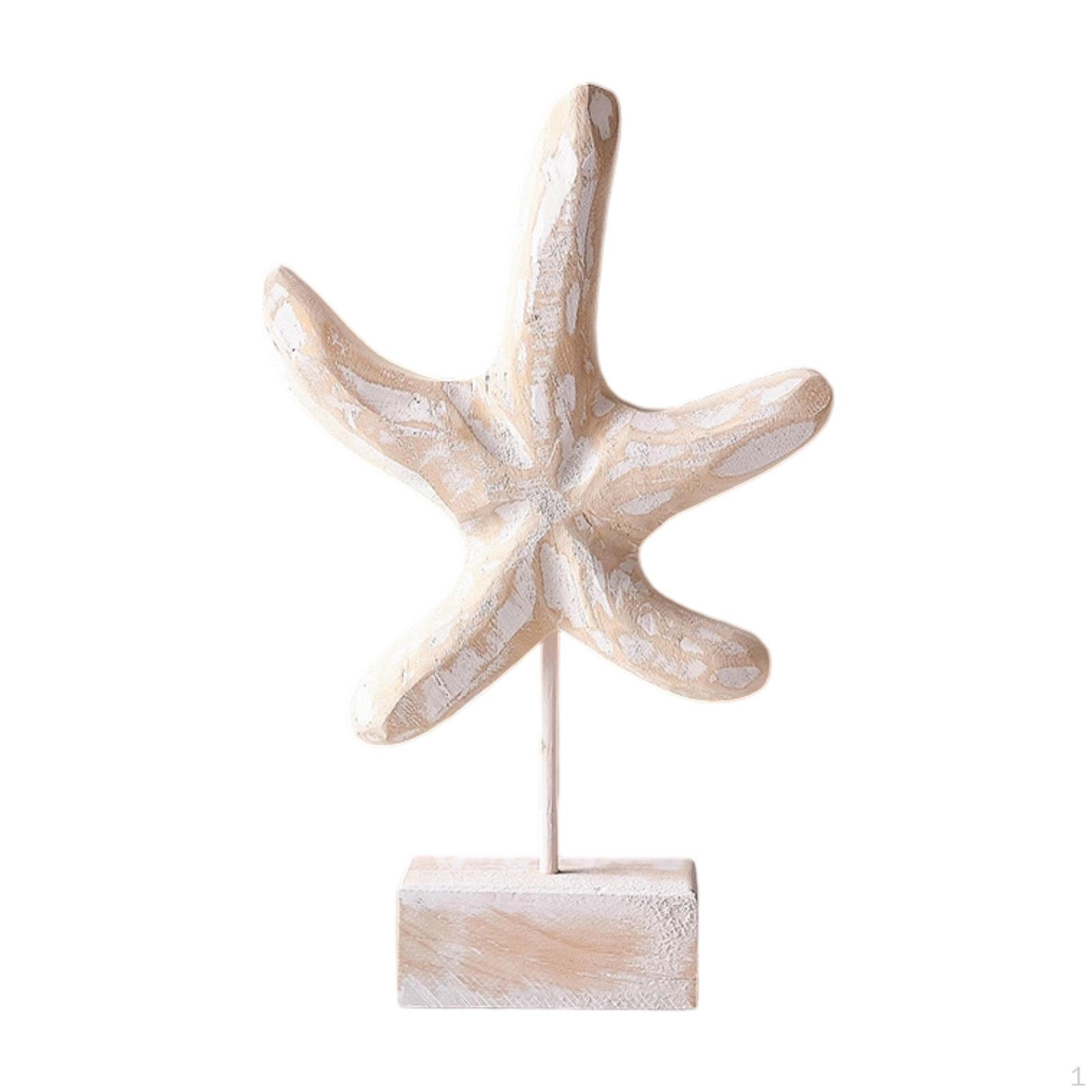 

Artistic Wooden Statue for Beach House Mantel And Living Room Starfish Shape