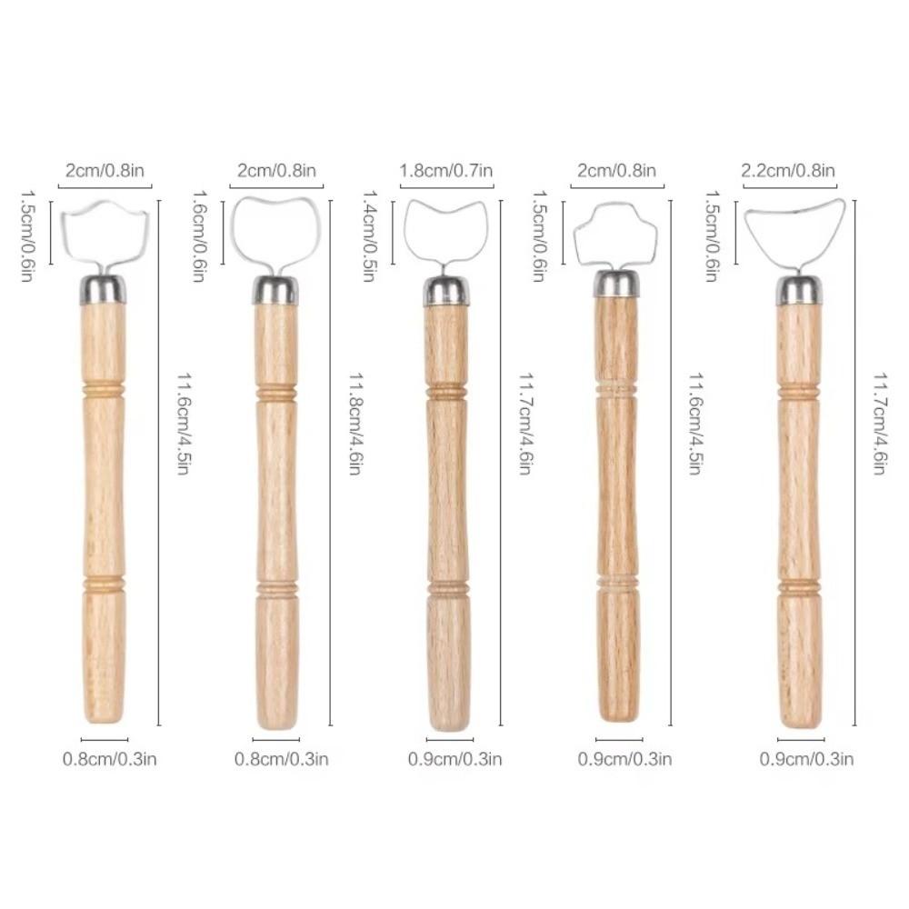 5 Pcs/set Replaceable Pottery Tool Texture Sculpture Diy Craft Teapot Ware Handle Tool Scraping Tool Clay Modeling Tool