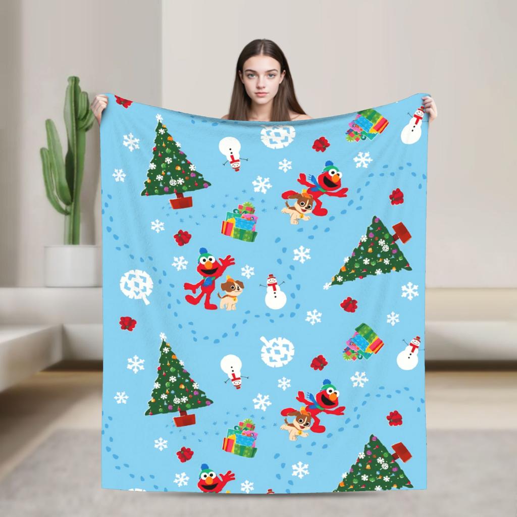 Oscar the Grouch Big Face Blanket S-Sesames Streets Warm Soft Plush Bedding Throws For Couch Chair Sofa Bed Bedspread Bed Cover