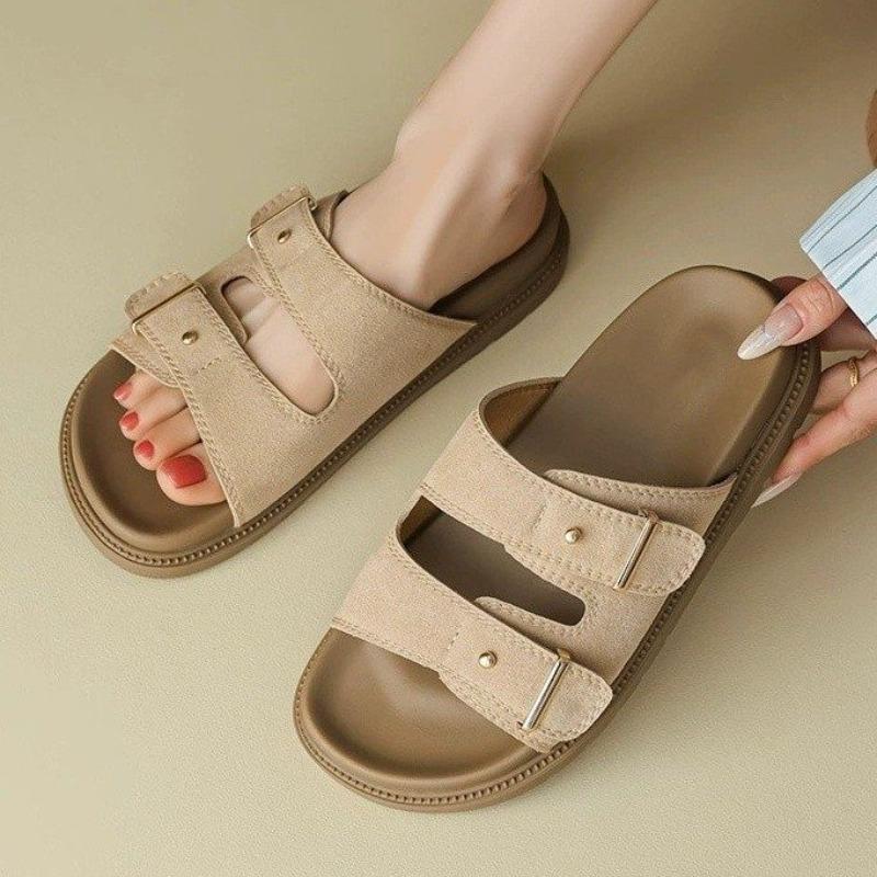 

Модные низкие тапочки мягкая обувь женщина 2025 пантофли флок сланцы женские пляжные комфортные летние новые плоские сабо повседневные резиновые шлепанцы римские ПУ 35