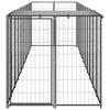 VidaXL Chenil Noir 6,05 m² Acier Enclos pour Chiots Cage Chiens Extérieur 3082201