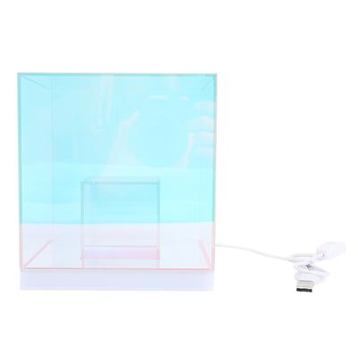 3D Cube LED Table Lamp RGB Colorful Clear Modern USB Square Table Night Light for Bedroom Living