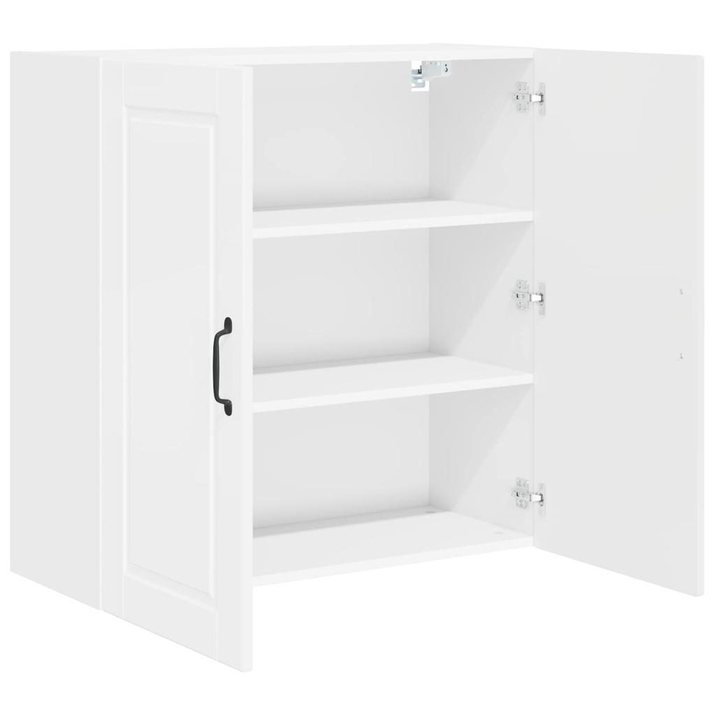 PORTO Wall Cabinet High Gloss White 80 X 31 X 80 Cm Engineered Wood