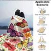 1pc Butterflies Flowers Lightweight Flannel Blanket, Comfortable and Warm Blanket, for Office and Camping Sofa Bed, Livingroom142