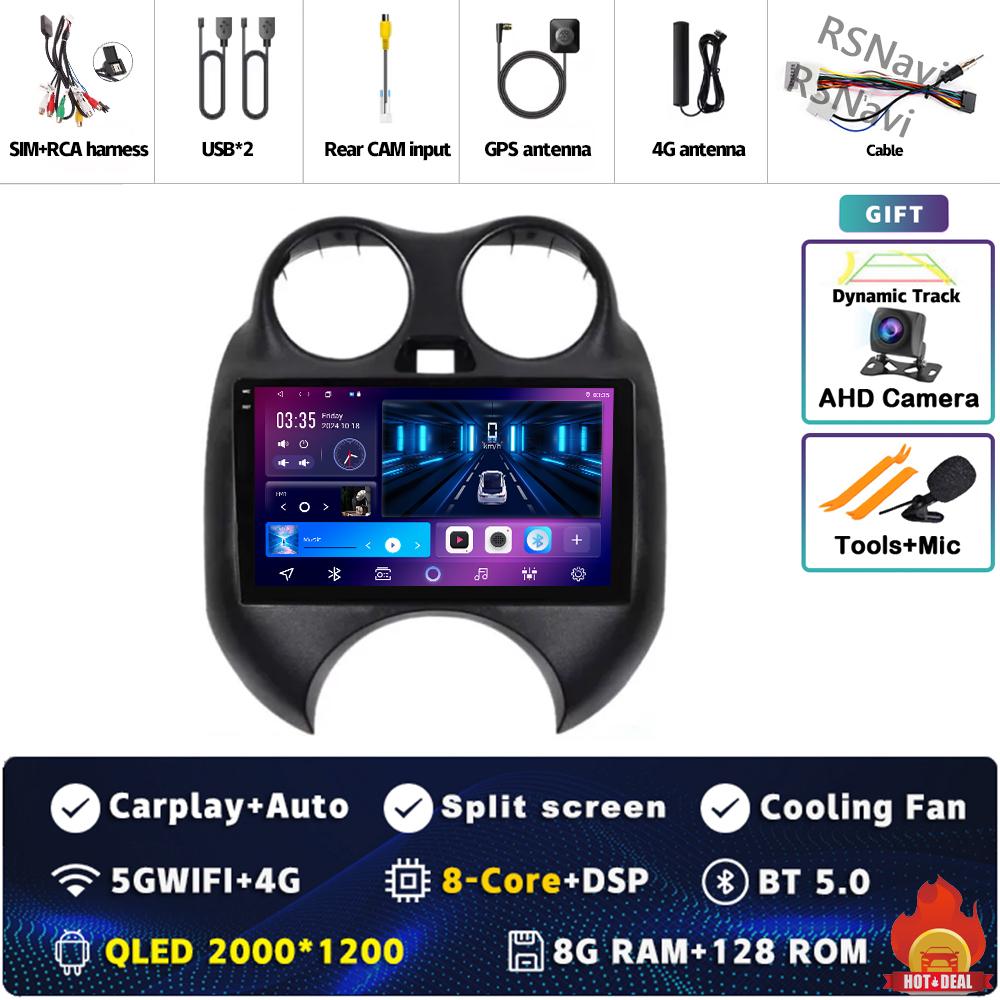 Android 14 Car Radio For Nissan March K13 2010 2011 2012 2013 Player Multimedia Navigation Stereo CarPlay Auto Video BT WIFI+4G