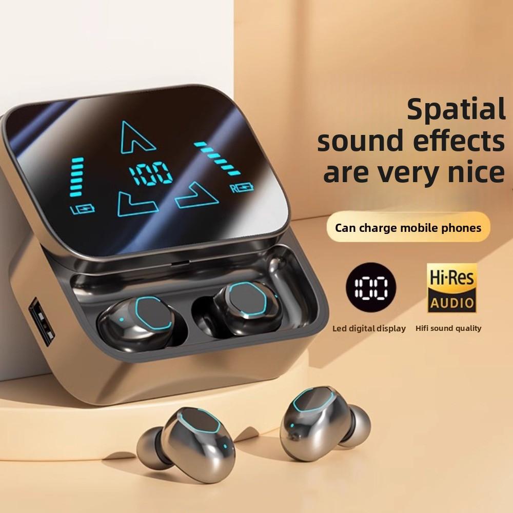 Noise Reduction Wireless Bluetooth Earphones LED Display Bluetooth Headphone Listening Music