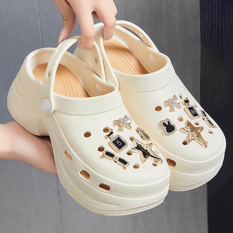 

Women s summer outer thick-soled heightening shoes, seaside sand stall shoes, cute bag head sandals 39-40