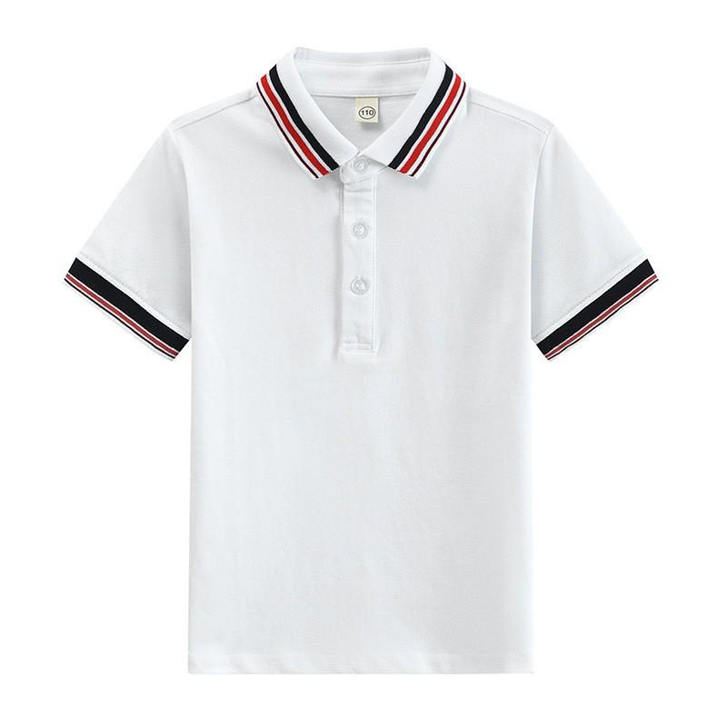 Children's Summer School Polo Shirt - Unisex Short Sleeve White Top for High School, Primary, and Secondary Students.
