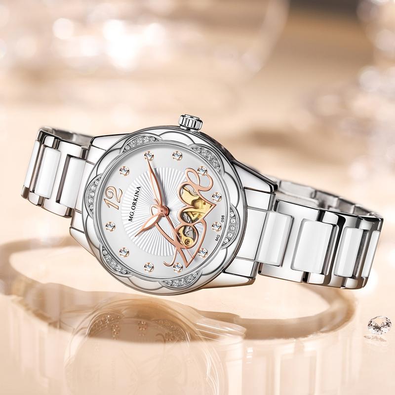 Montres pour femmes au design élégant Montres mécaniques automatiques pour femmes de luxe de marque supérieure en céramique