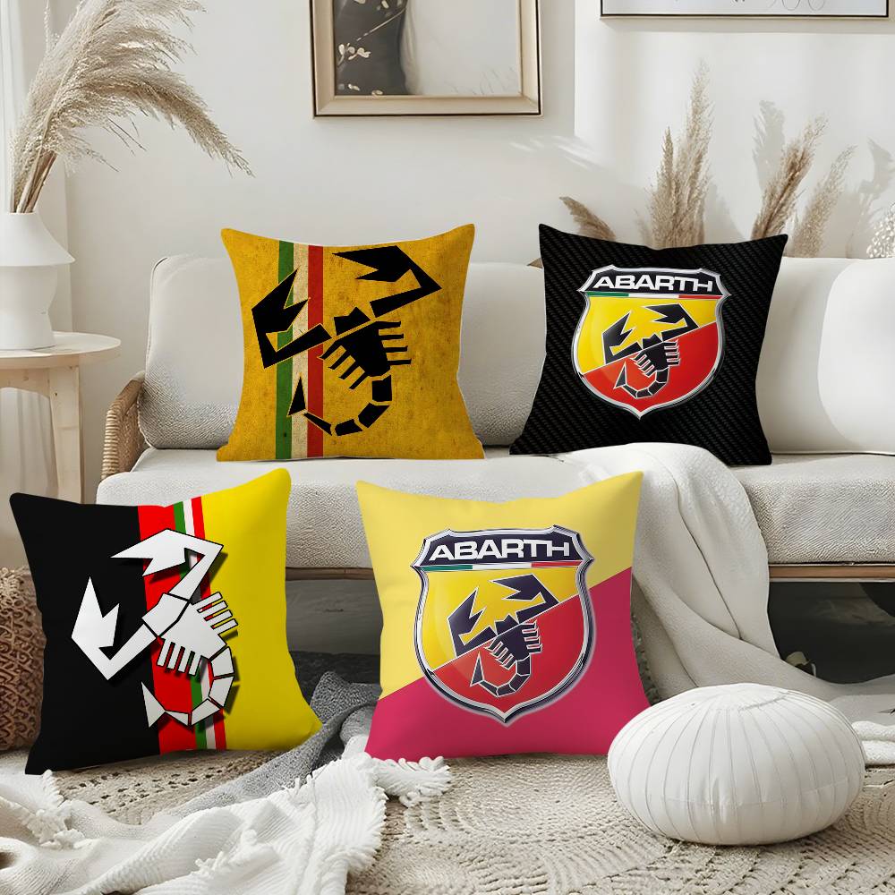 A-Abarth Scorpion Pillow Case Home Dorm Chair Back Short Plush Double-Sided Printing Office Nap Time Cushion Cover