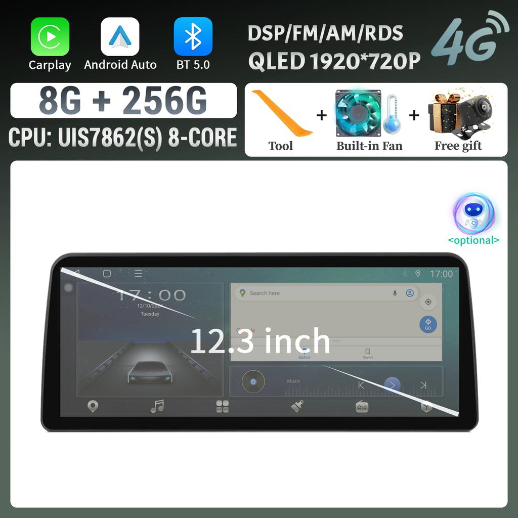 12.3inch Android 14 For Mitsubishi Xpander 2017-2020 Car Radio Multimedia 4G GPS Stereo Navigation Wireless BT Carplay Screen