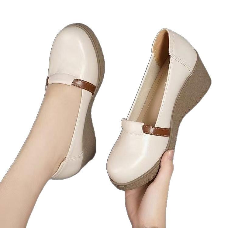 Neue Retro Leichte Keilabsatzschuhe für Damen mit weicher Sohle