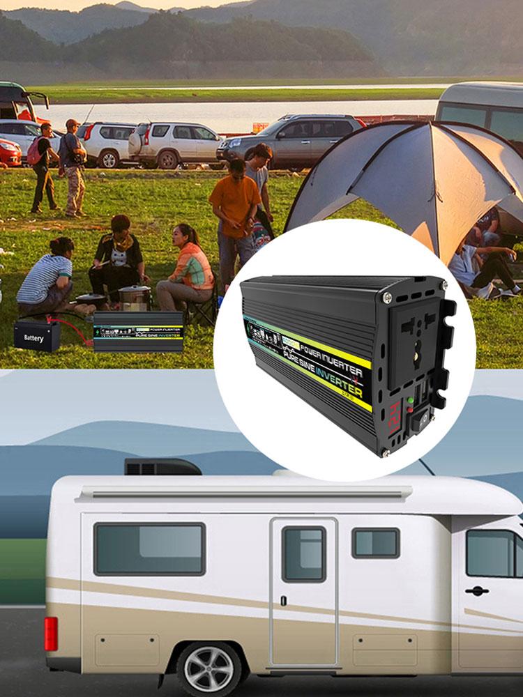 3000/4000/6000/8000W Intelligent Power Inverter LED Display Digital Power Inverter Dual USB Pure Sine Wave for Vehicle Appliance