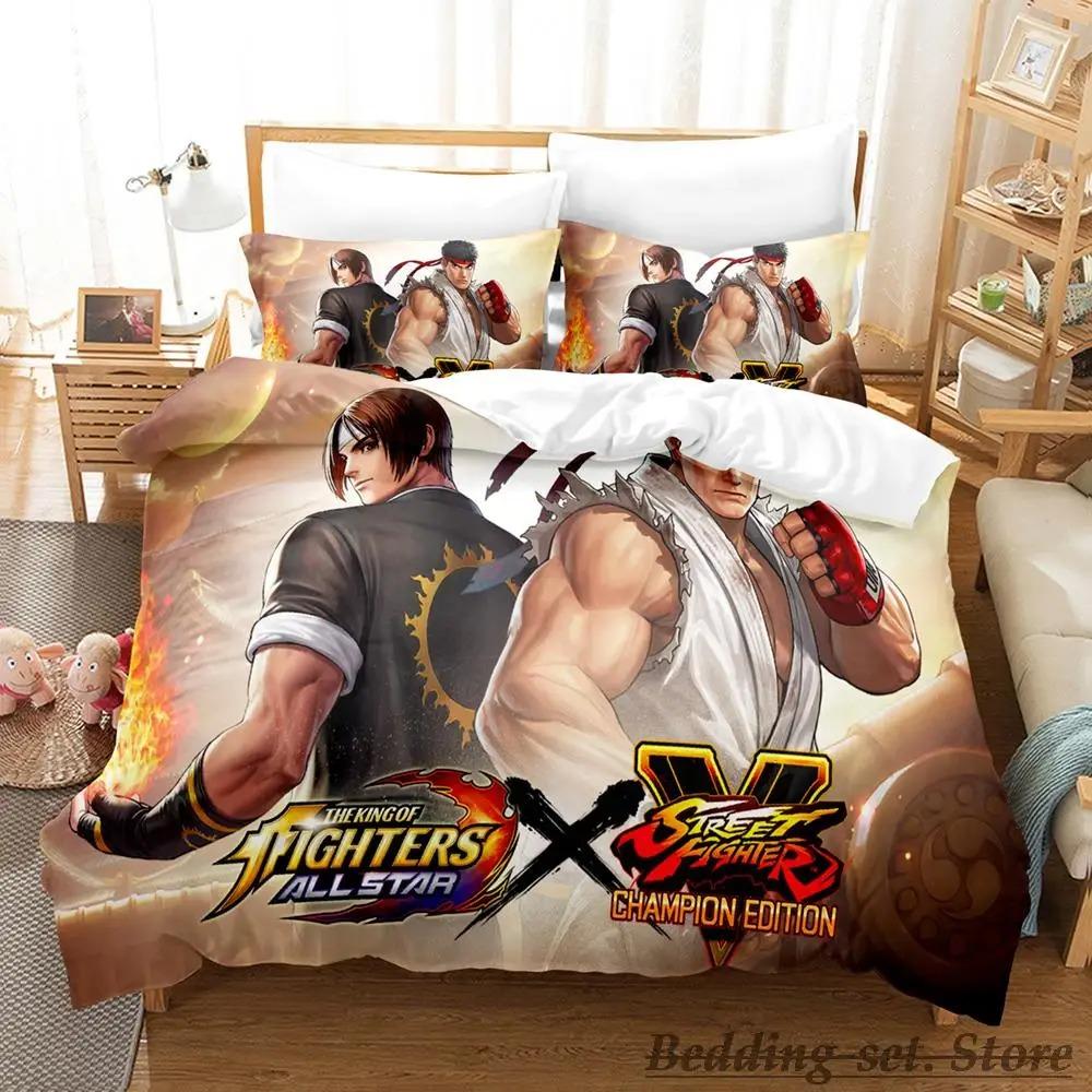 The King Of Fighters Bedding Set Single Twin Full Queen King Size Bed Set Aldult Kid Bedroom Duvetcover Sets Anime