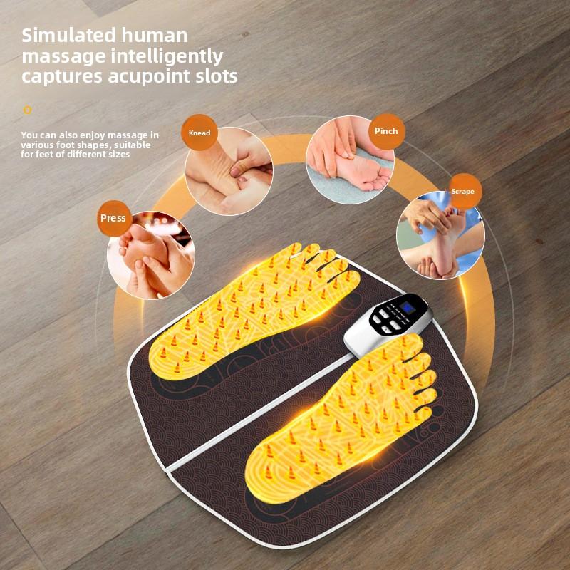 Rechargeable EMS Foot Massage Pads Intelligent Pulse Therapy with 10 Oscillating and Stimulating Bottom Foot Therapy