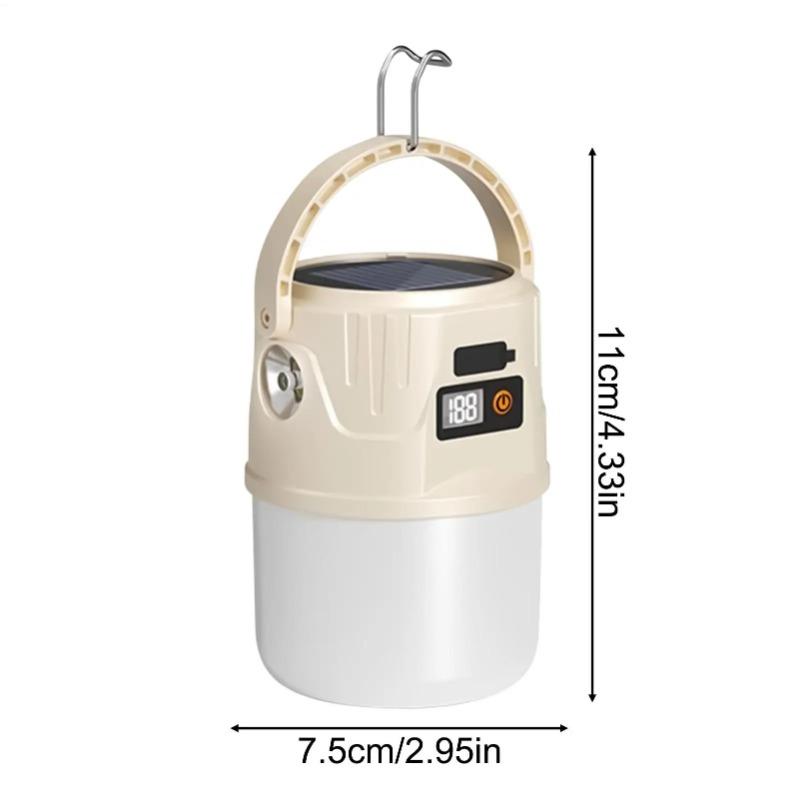 Lanterns For Camping Portable Camping Light Solar Panel 2 Modes Waterproof Lamp With Hook Survival Gear For Tent Hiking Fishing
