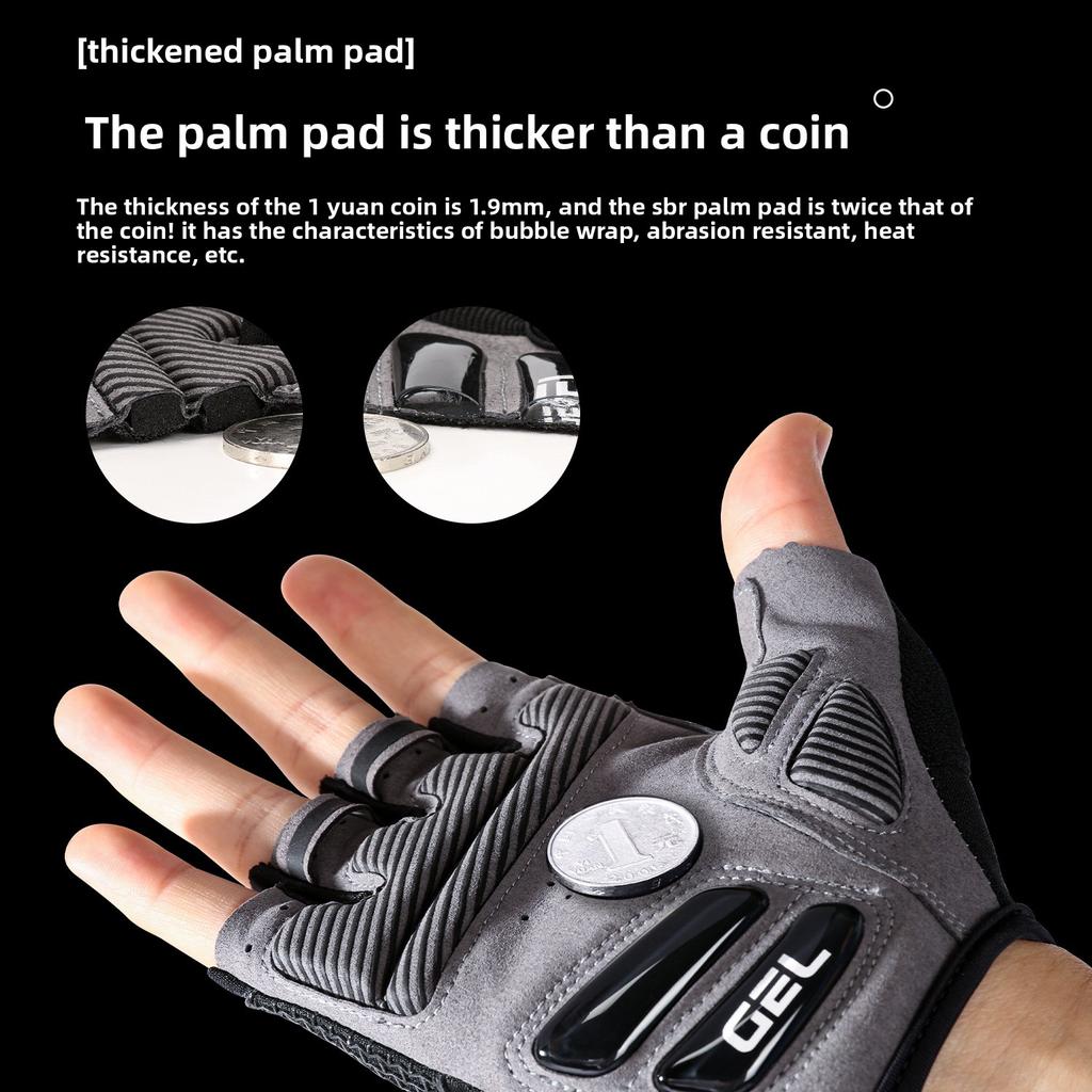 Outdoor Spring and Summer Half-finger Gloves Men and Women Road Bike Cycling Sports Fitness Breathable Sunscreen Non-slip Fishing Gloves