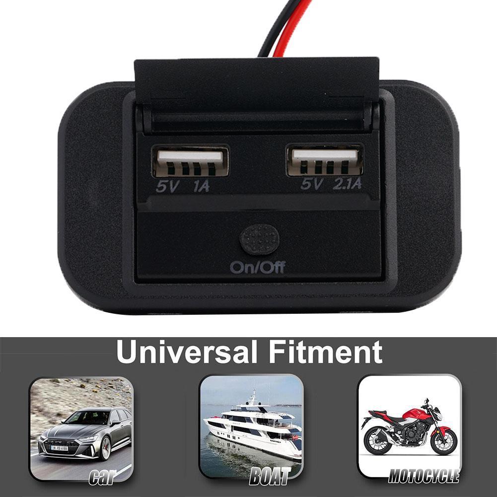 

12/24V QC3.0 PD Car Charger Socket Quick Charge Dual USB with ON/OFF Outlet Panel Adapter for Truck Camper Accessories