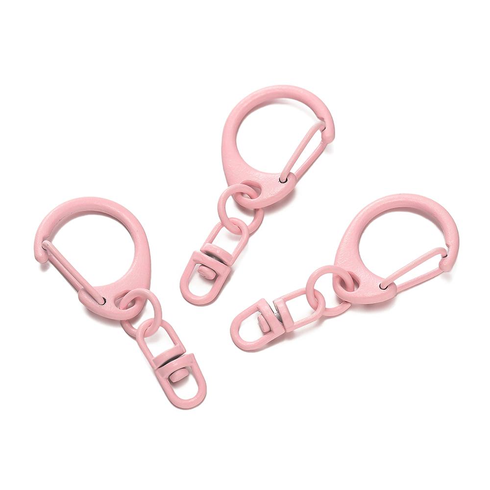 5pcs Alloy Colorful D-shaped Hooks With Rotatable Eight-character Buckle for DIY Keychains Crafts Bag Charms Key Ring Findings