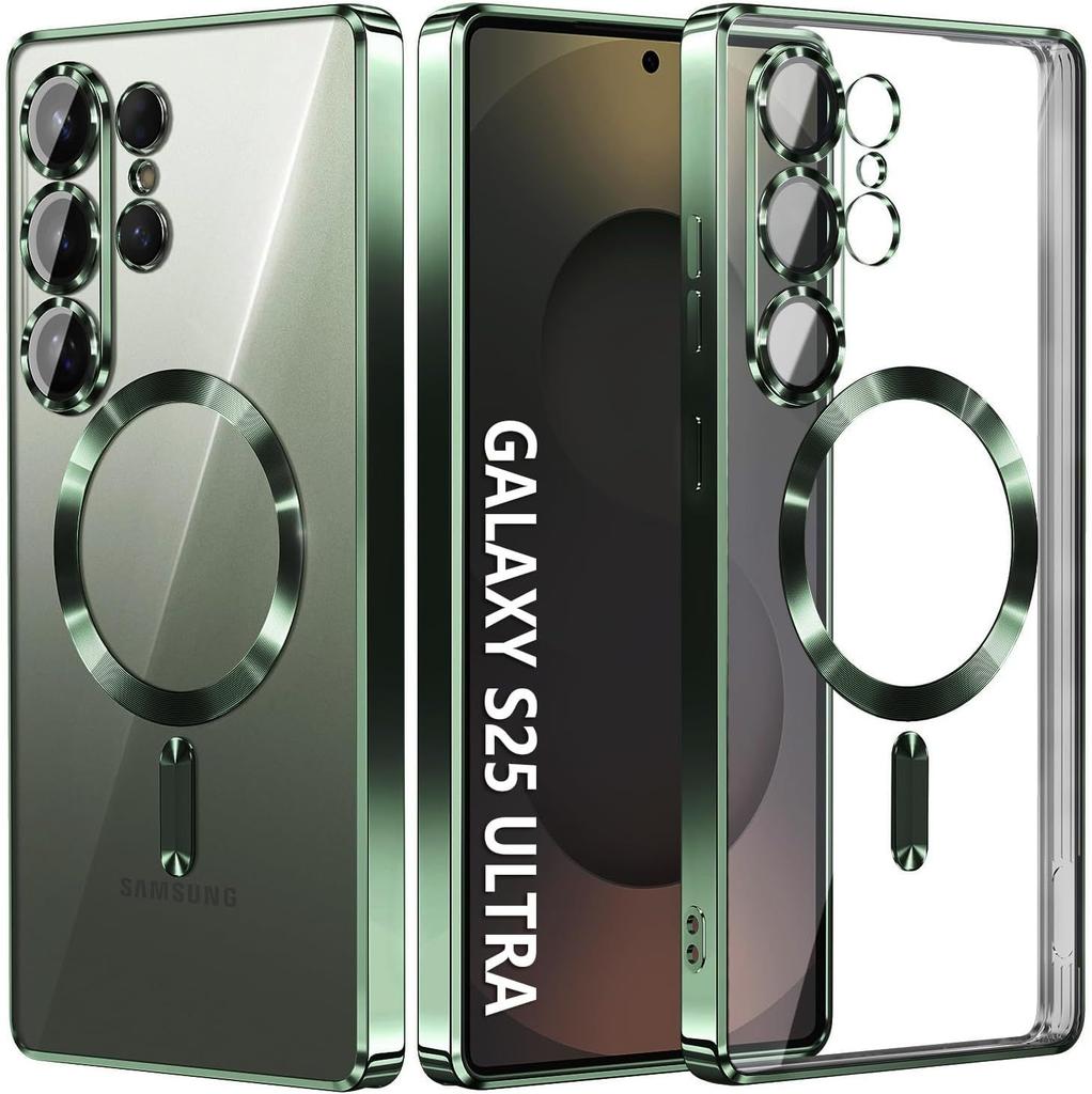 case for Samsung S26 S25 S24 S23 S22 S21 S20 plus ultra Transparent magnetic attraction protective case full coverage Dustproof