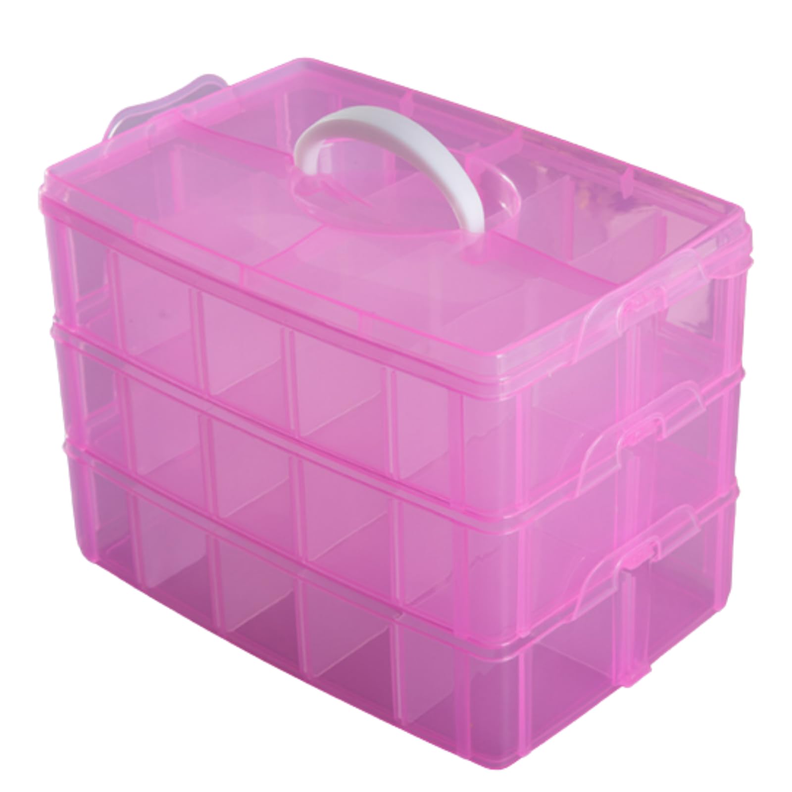 

All Trust Clear Case for Beyblades, Plastic Storage Case, Holds 30 Beyblades (Pink)