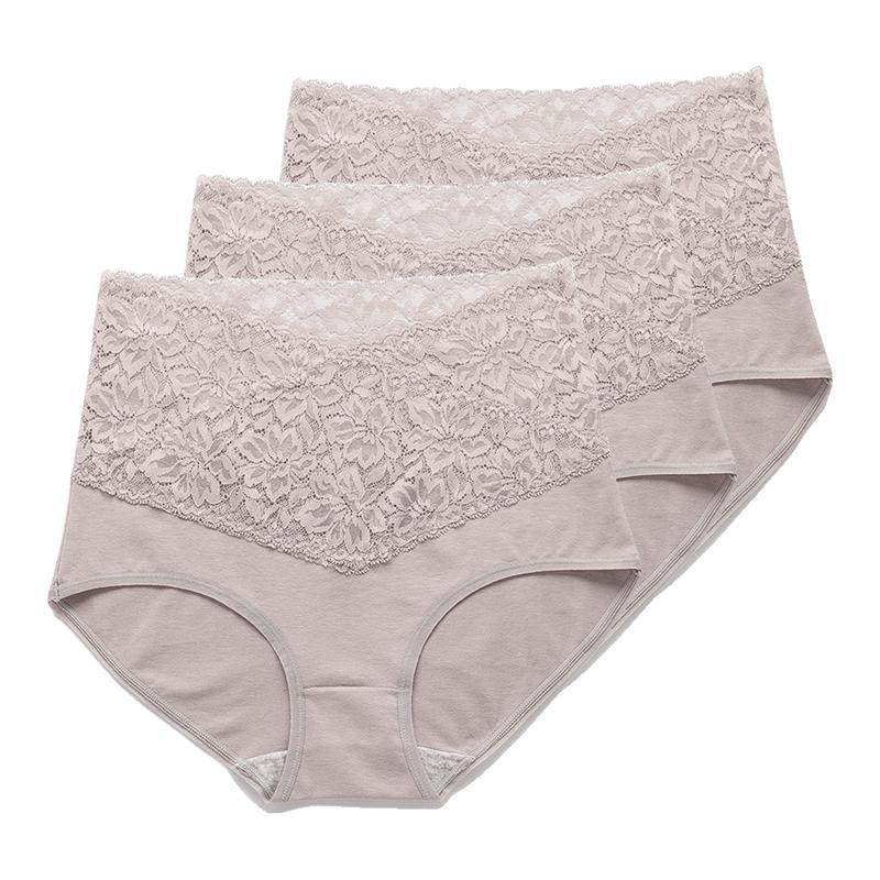 Underwear For Women Lace High Waist Briefs Tummy Control Butt Lift Sexy Large Size Cotton Panties