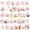 50PCS Cartoon Pink Pig PVC Sticker Aesthetic Colored DIY Sticky Decoration Scrapbooking Hand Accounting Supplies
