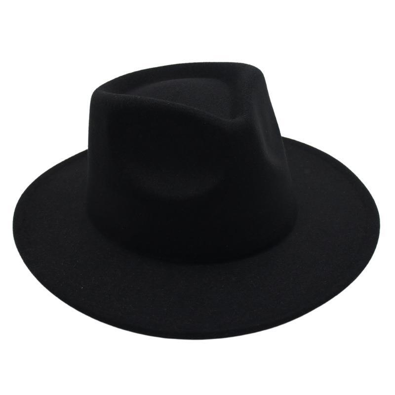 Zylinder Einfarbig Jazzhut Herren- und Damenfilzhut Retro-Hut Plüschhut Wollhut