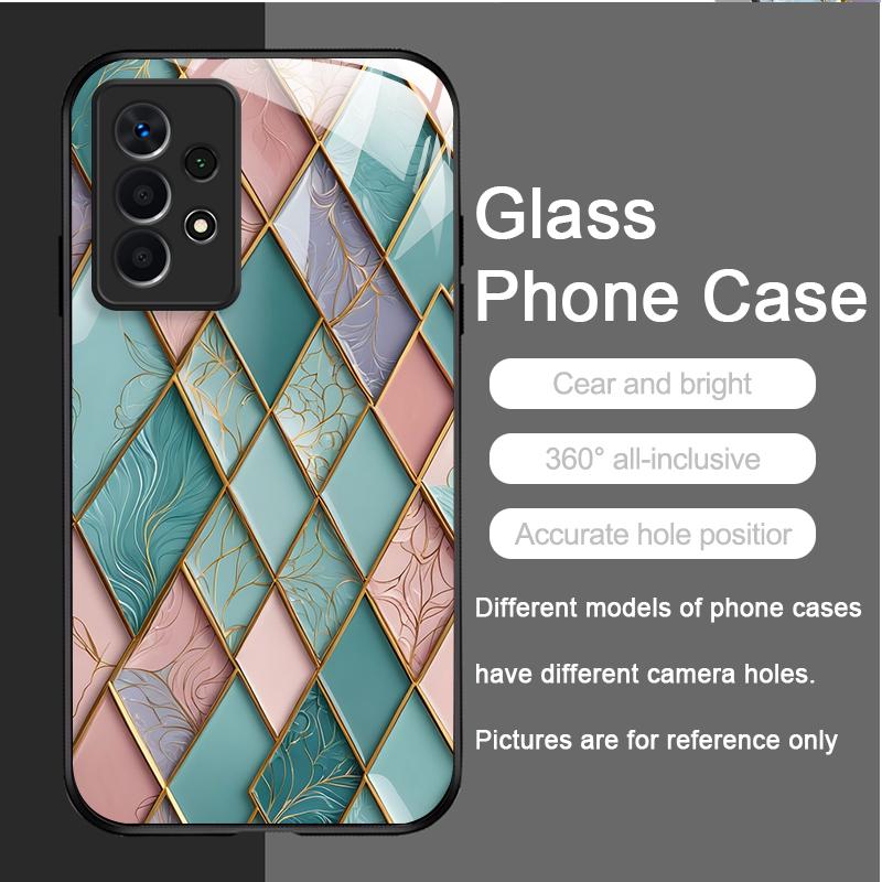 Luxury Marble Textured Patterns Tempered Glass Phone Case for Samsung Galaxy S25 Ultra S24 S23 Plus S22 S21 S20 FE A56 A55 Cover