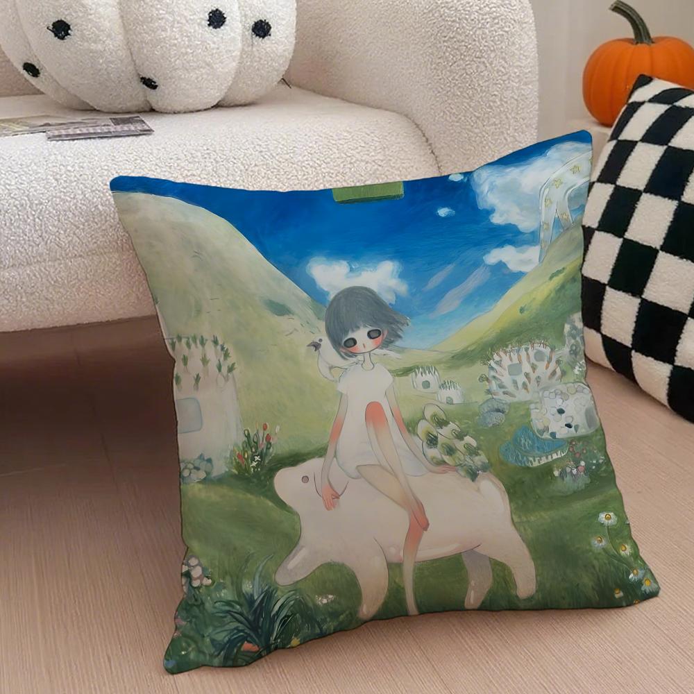 Aya Takano art avantgarde Cushion Cover Throw Pillow Cover Hidden Button Durable Polyester Chair Cushion